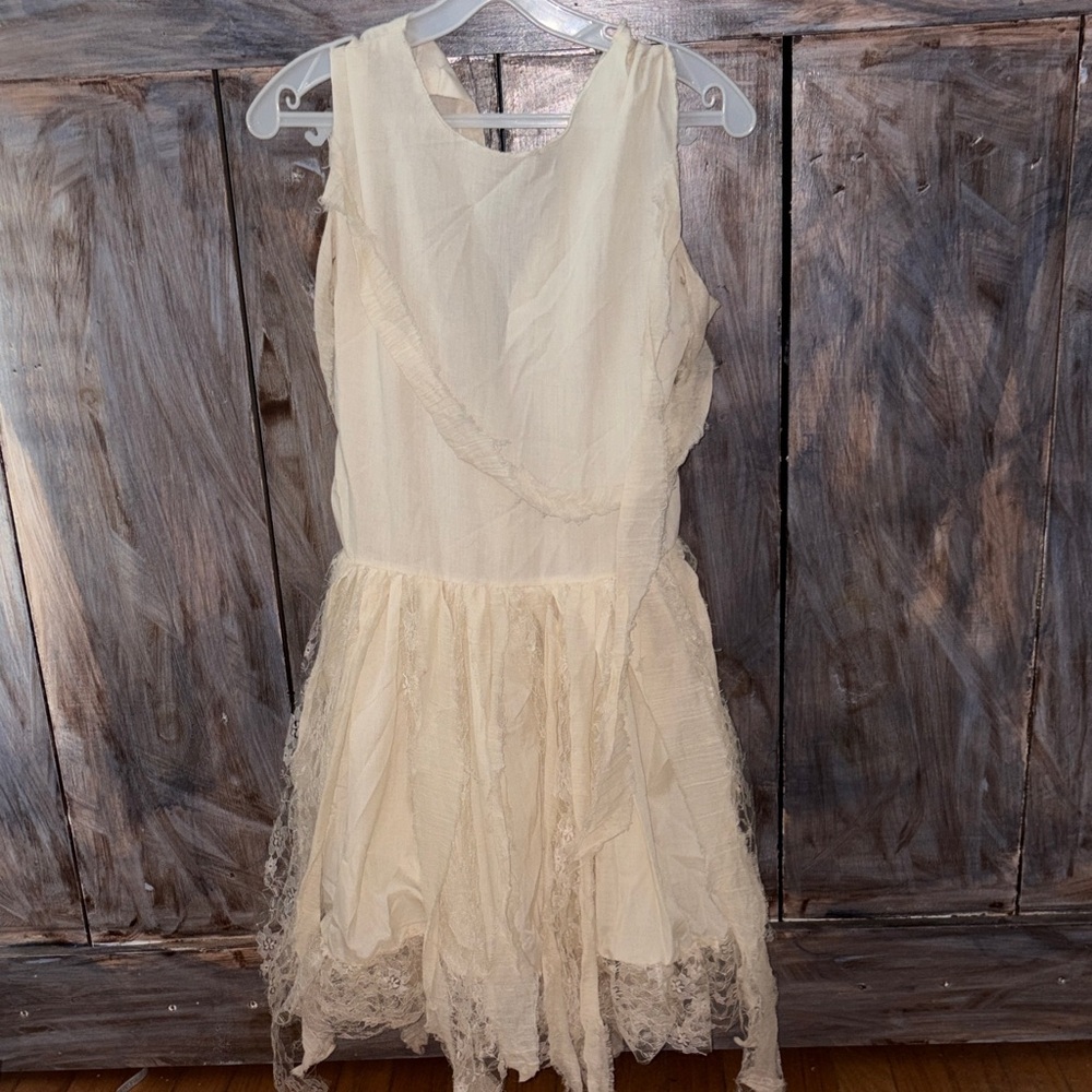 Vintage Fairy dress handmade  cut raw hem#ribbon#lboho#fairy#ballet#dance#flowy